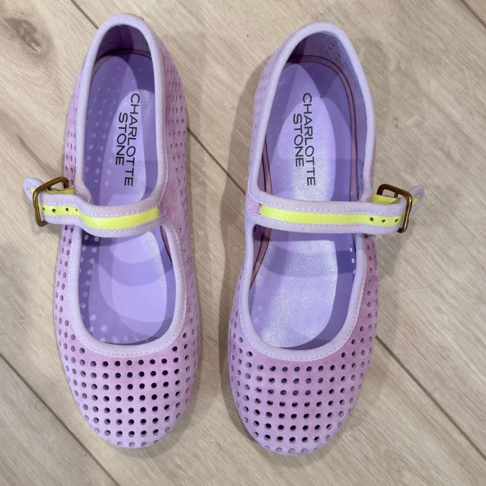 CS Raleigh suede flats Lilac Perf 7 ballet ballerina lime green mesh flats trend - Picture 5 of 11